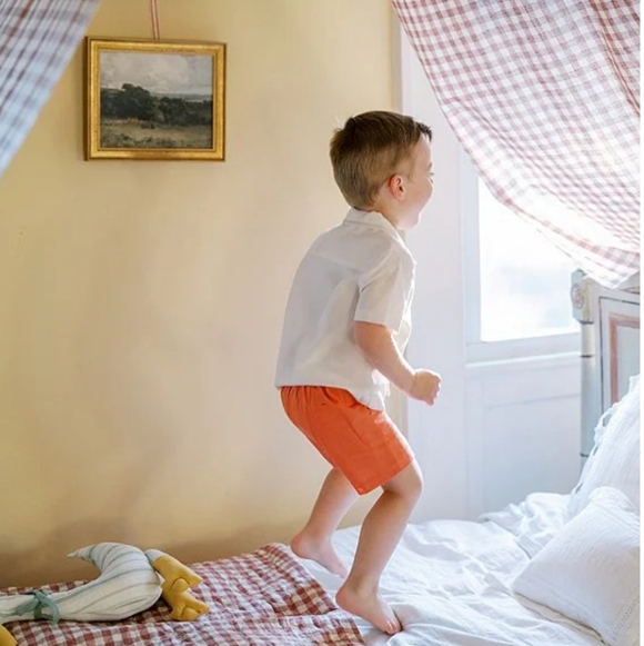 Edgehill Collection Little Boys Arlo Camp Collar Short Sleeve Woven & Shorts Set - Picture 10 of 10